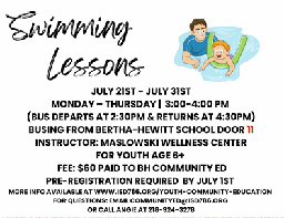 Community Education-Swimming Lessons